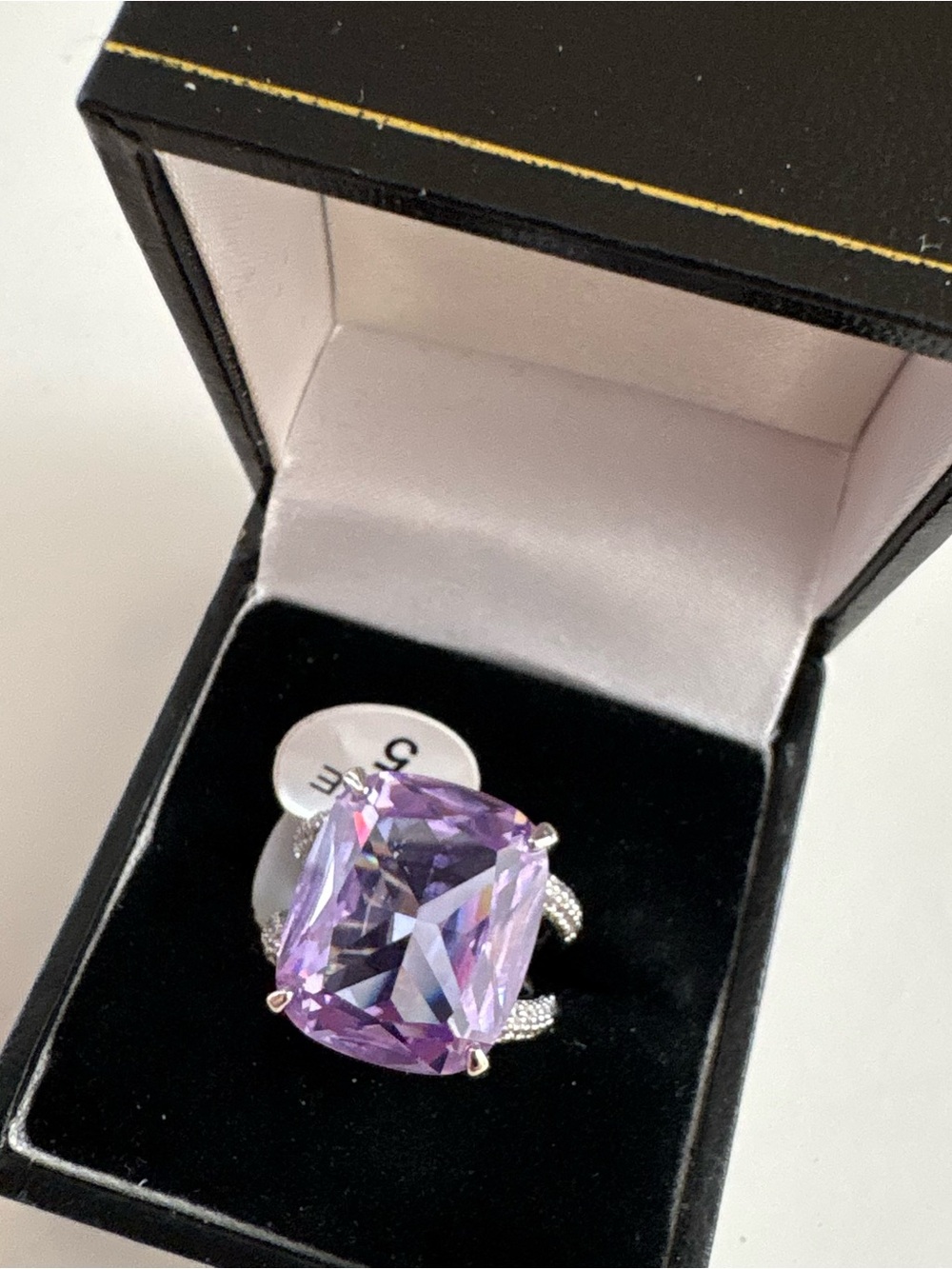 Bomb Party Let’s Get Away Ring RG78302 Lavender Topaz CZ Rhodium Plating